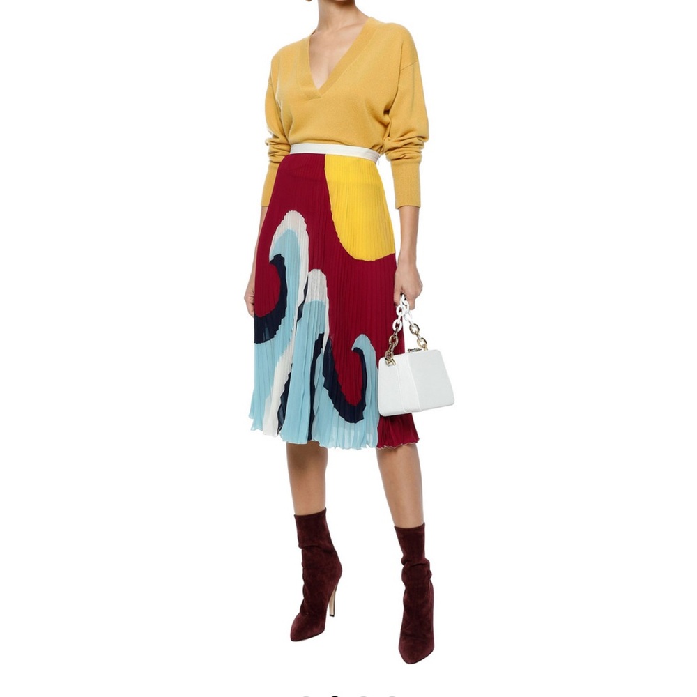 Red Valentino Colorful Wave Patterned Skirt (Brand New without Tag)